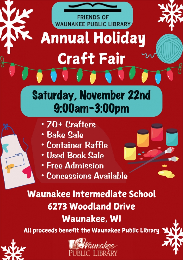 Annual Holiday Craft Fair, Friends of Waunakee Public Library - Annual Holiday Craft Fair (November 22, 2025)