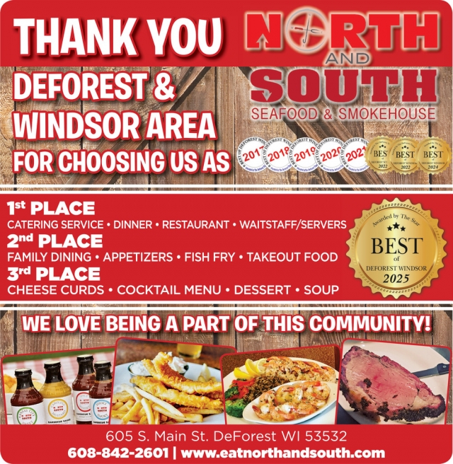 1st Place Catering Service, North and South Seafood & Smokehouse, Verona, WI