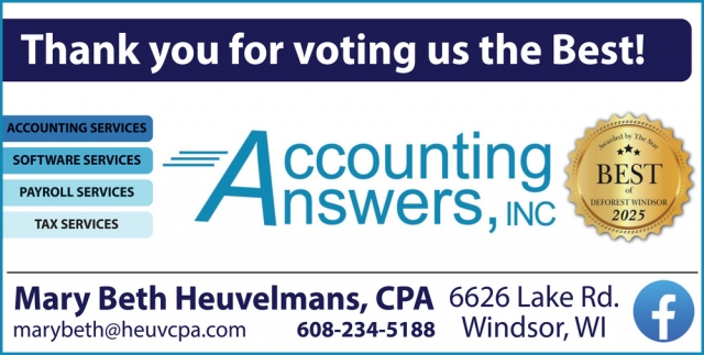 Accounting Services, Accounting Answers, Inc, Windsor, WI