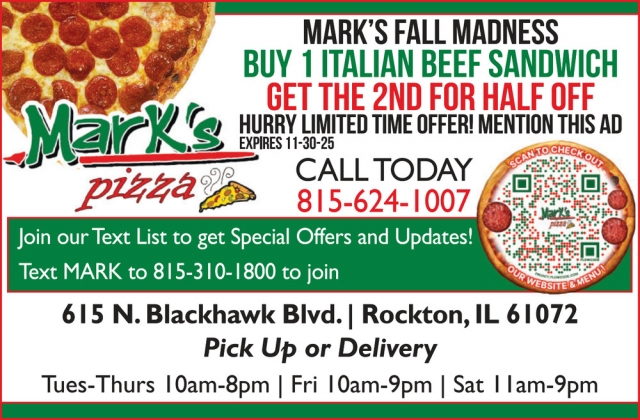 Buy 1 Italian Beef Sandwich, Mark's Pizza, Rockton, IL