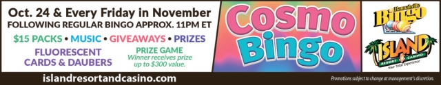 Cosmo Bingo, Island Resort & Casino, Harris, MI
