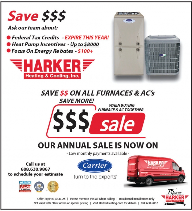 Federal Tax Credits, Harker Heating & Cooling, Inc, Madison, WI