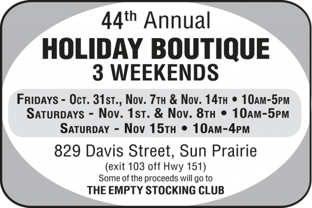 Holiday Boutique, 44th Annual Holiday Boutique