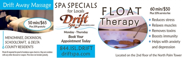 Spa Specials, Drift Spa, Harris, MI