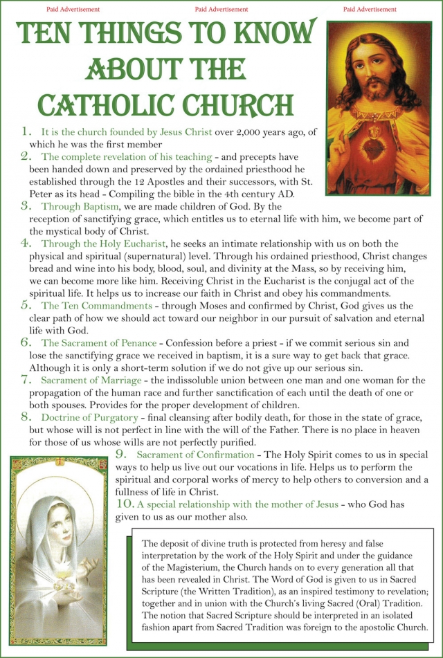 It is the Church Founded by Jesus Christ Over 2,000 Years Ago, of Which He Was the First Member, Ten Things to Know About the Catholic Church