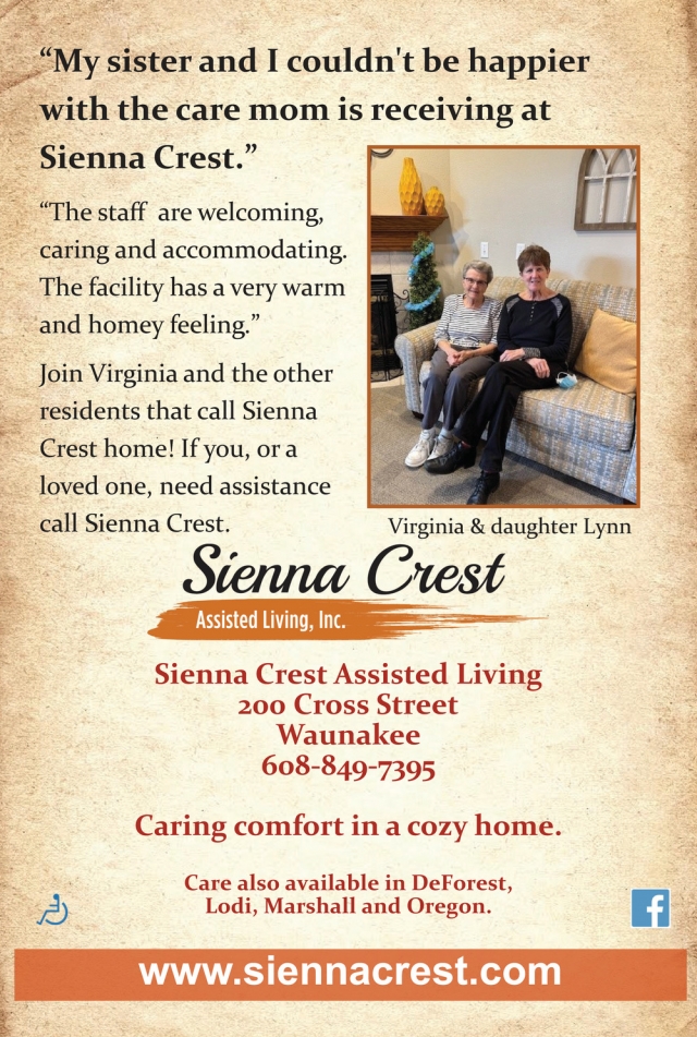 Caring Comfort in a Cozy Home, Sienna Crest Assisted Living, Inc, Darlington, WI