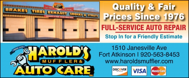 Full-Service Auto Repair, Harold's Muffler & Auto Care Inc, Fort Atkinson, WI