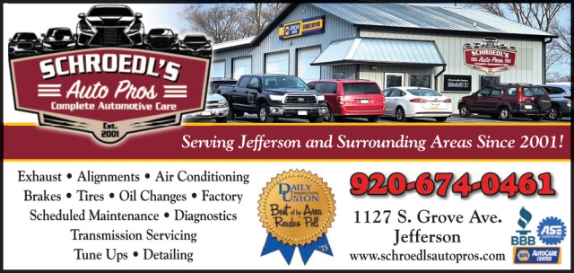 Serving Jefferson and Surrounding Areas Since 2001!, Schroedl's Auto Pros, Jefferson, WI