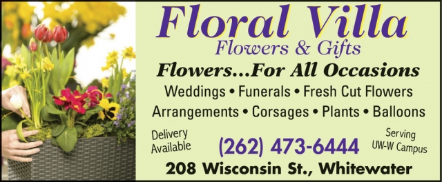 Flowers... For All Occasions, Floral Villa, Whitewater, WI