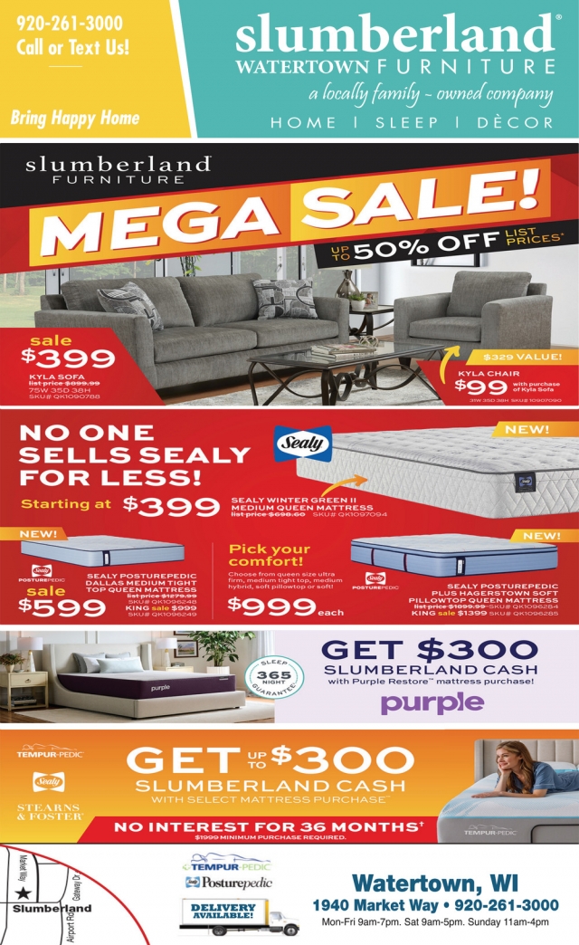 Mega Sale!, Slumberland Furniture - Watertown, Watertown, WI