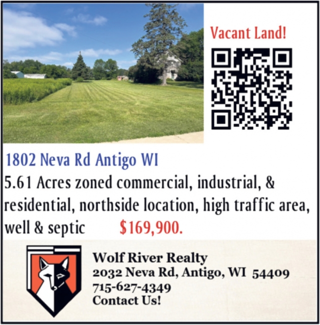 New Listing!, Wolf River Realty, Antigo, WI