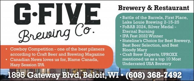 Brewery & Restaurant, G5 Brewing Company, Beloit, WI
