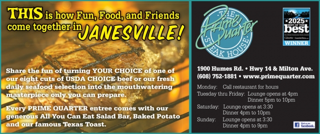 This is How Fun, Food, and Friends Come Together in Janesville!, Prime Quarter Restaurant, Janesville, WI