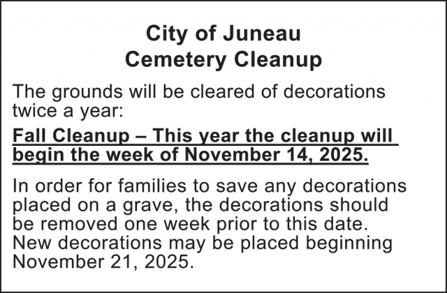 Cemetery Cleanup, City of Juneau