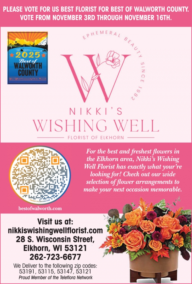 Florist of Elkhorn, Nikki's Wishing Well, Elkhorn, WI