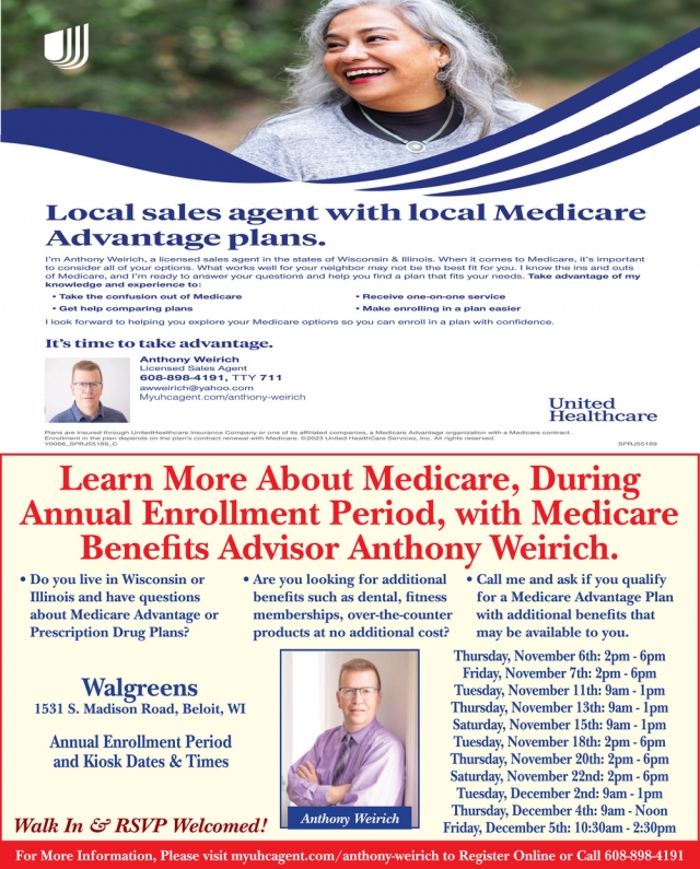 Local Sales Agent with Local Medicare Advantage Plans, United Healthcare - Anthony Weirich, WI
