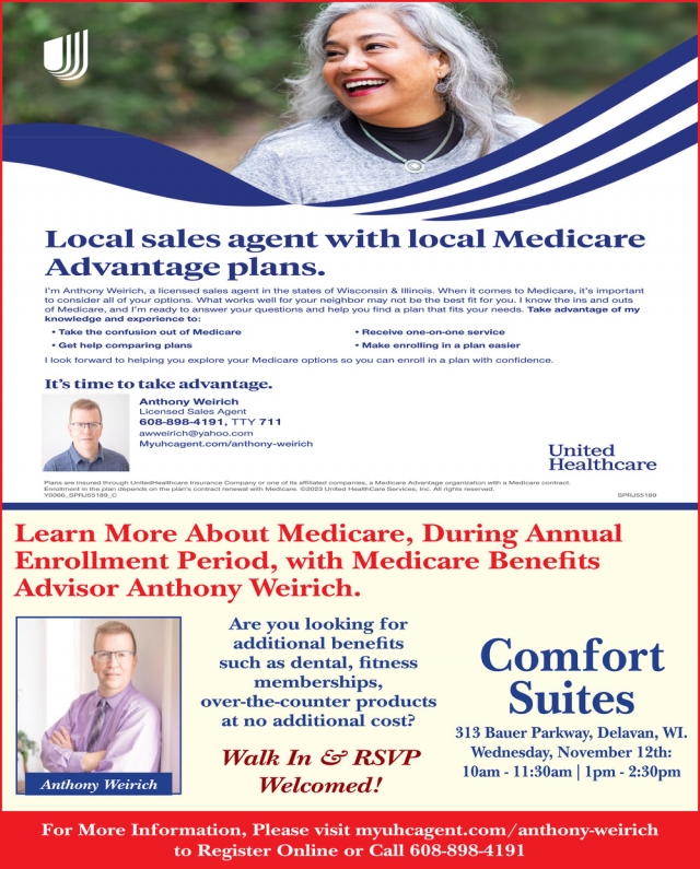 Local Sales Agent with Local Medicare Advantage Plans, United Healthcare - Anthony Weirich, WI