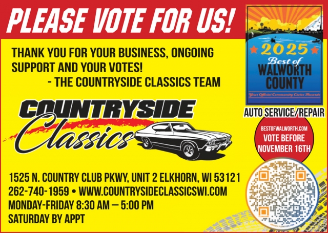 Auto Service/Repair, Countryside Classics, Elkhorn, WI