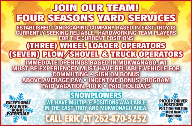 Join Our Team!, Four Seasons Yard Services