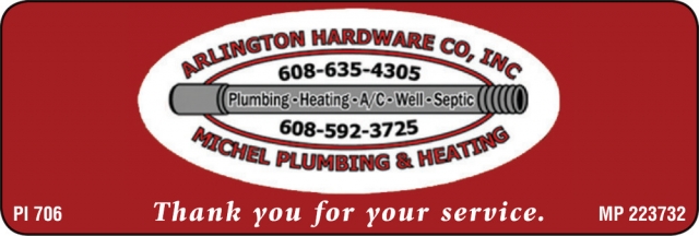 Thank You for Your Service, Arlington Hardware Co, Inc