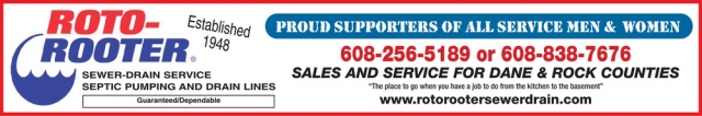 Proud Supporters of All Service Men & Women, Roto-Rooter - Mcfarland