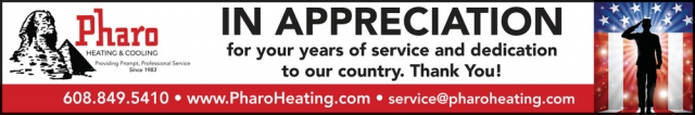 Heating & Cooling Services, Pharo Heating & Cooling, Inc., Waunakee, WI