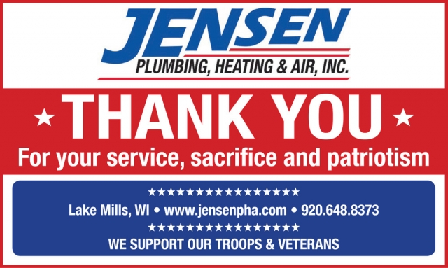 Plumbing, Heating & Air Services, Jensen Plumbing, Heating & Air, Inc, Lake Mills, WI