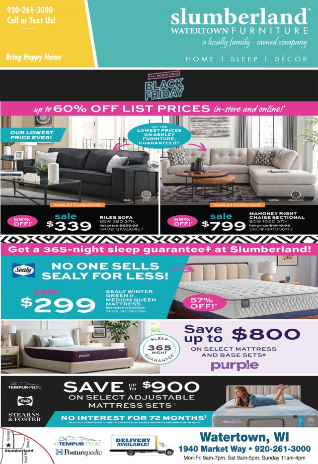Black Friday Sale, Slumberland Furniture - Watertown, Watertown, WI
