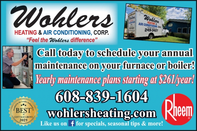 Heating & Air Conditioning, Wohlers Heating & Air Conditioning Corp., Cottage Grove, WI