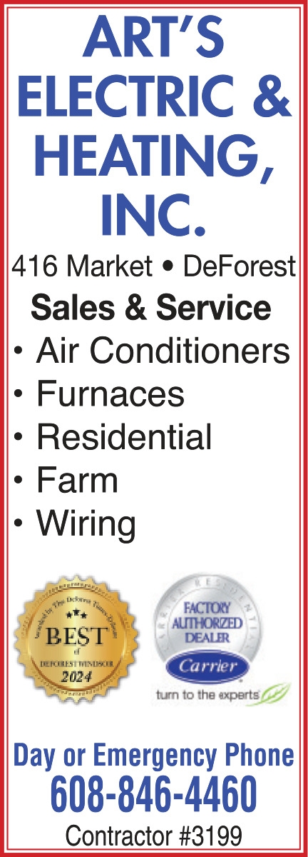 Sales & Services, Art's Electric & Heating, Deforest, WI