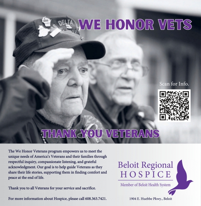We Honor Vets, Beloit Regional Hospice, Beloit, WI
