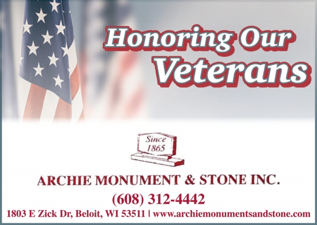 Honoring Our Veterans, Archie Monument & Stone Inc., Beloit, WI