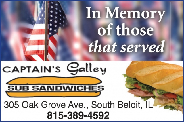 In Memory of Those that Served, The Captain's Galley, South Beloit, IL