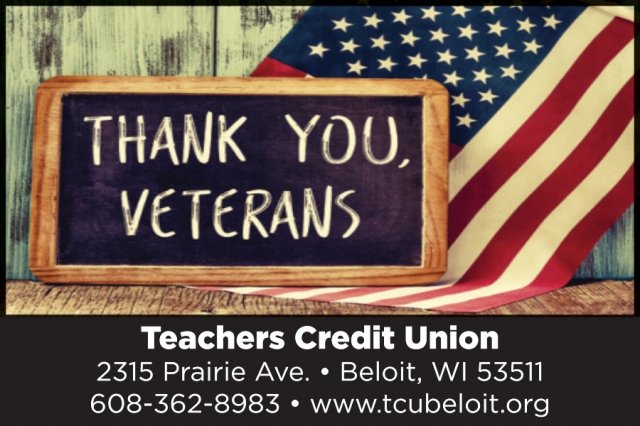 Thank You Veterans, Teachers Credit Union, Beloit, WI