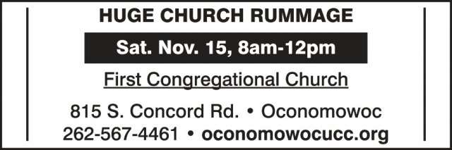 Huge Church Sale, First Congregational Church - Oconomowoc, Oconomowoc, WI