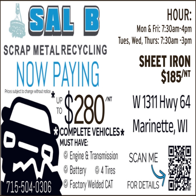 Metal Recycling, Sal B Scrap Metal Recycling, Marinette, WI