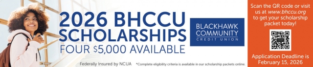 2026 BHCCU Scholarships, Blackhawk Community Credit Union, Stoughton, WI