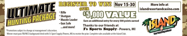 Ultimate Hunting Package, Island Resort & Casino, Harris, MI