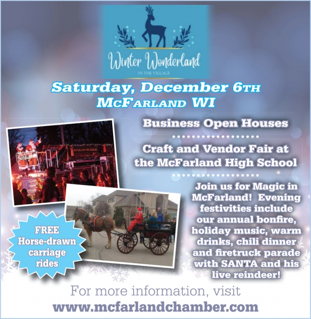 Business Open Houses, McFarland Chamber of Commerce, Mc Farland, WI