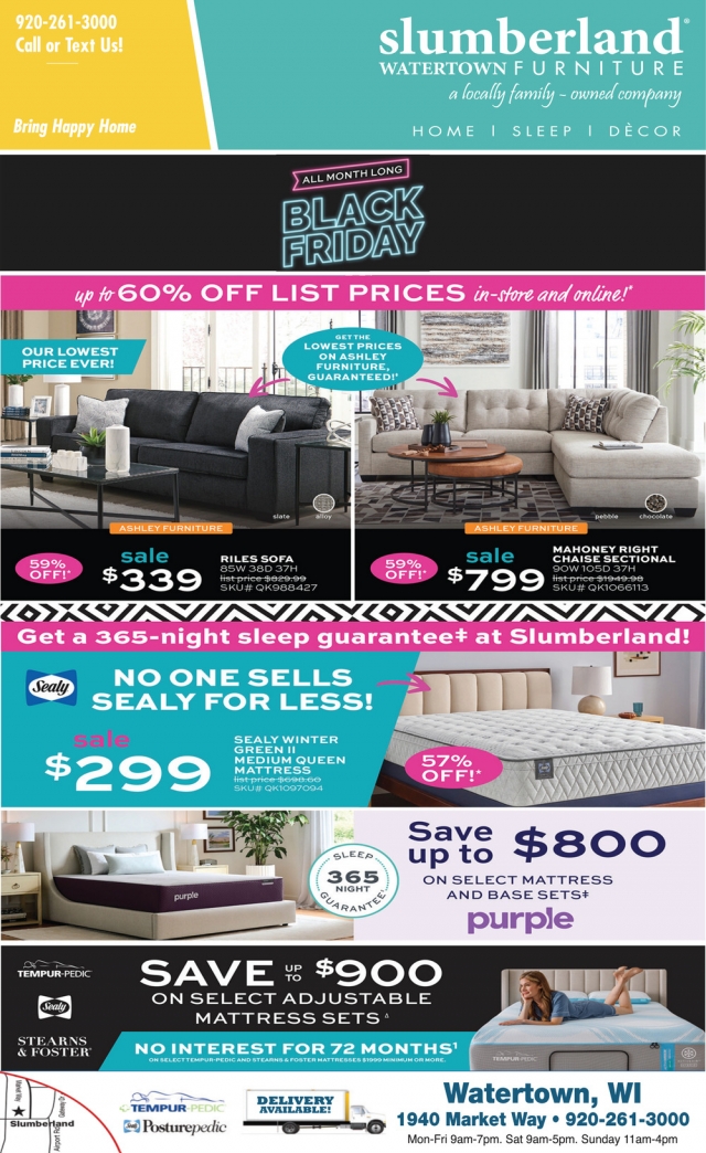 Black Friday Sale, Slumberland Furniture - Watertown, Watertown, WI