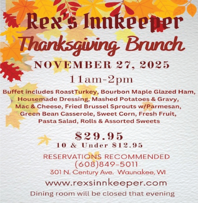 Thanksgiving Brunch, Rex's Innkeeper, Waunakee, WI