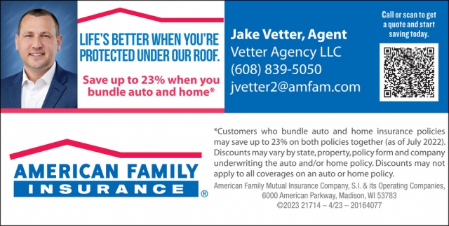 Insurance Service, American Family Insurance - Jake Vetter, Cottage Grove, WI