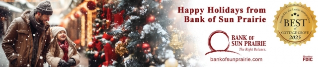 Happy Holidays from Bank of Sun Prairie, Bank of Sun Prairie, Cottage Grove, WI