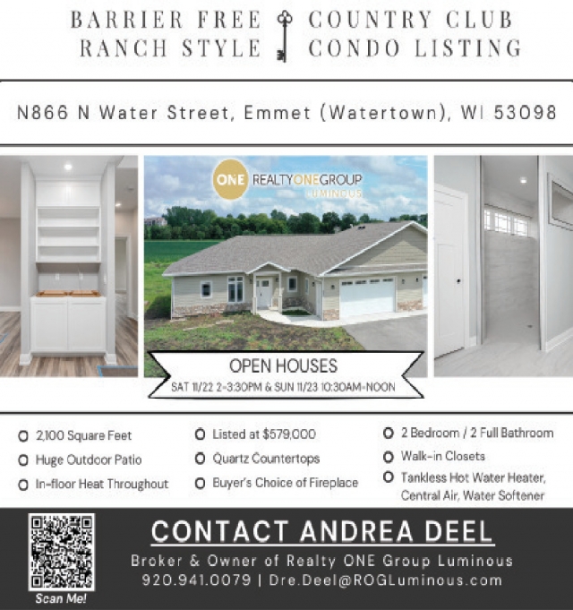 Open Houses, Andrea Deel - Realty One Group, Waukesha, WI