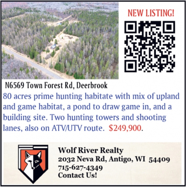 New Listing!, Wolf River Realty, Antigo, WI
