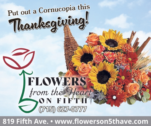 Put out A Cornucopia This Thanksgiving!, Flowers From the Heart of Fifth, Antigo, WI