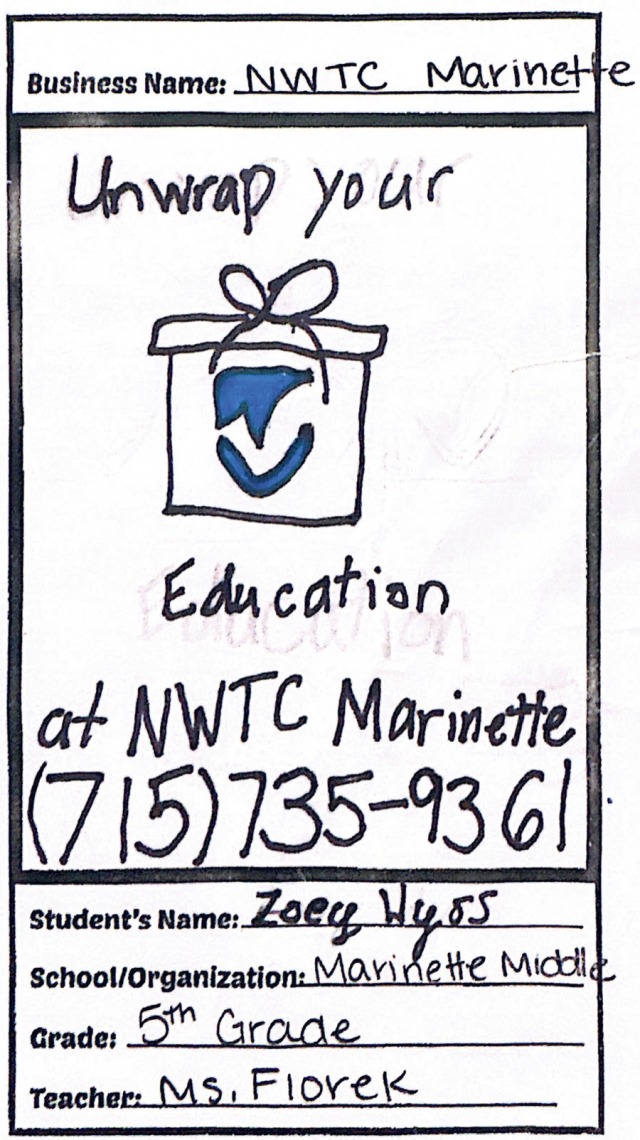 Unwrap Your Education, Northeast WI Technical College Marinette Campus, Marinette, WI