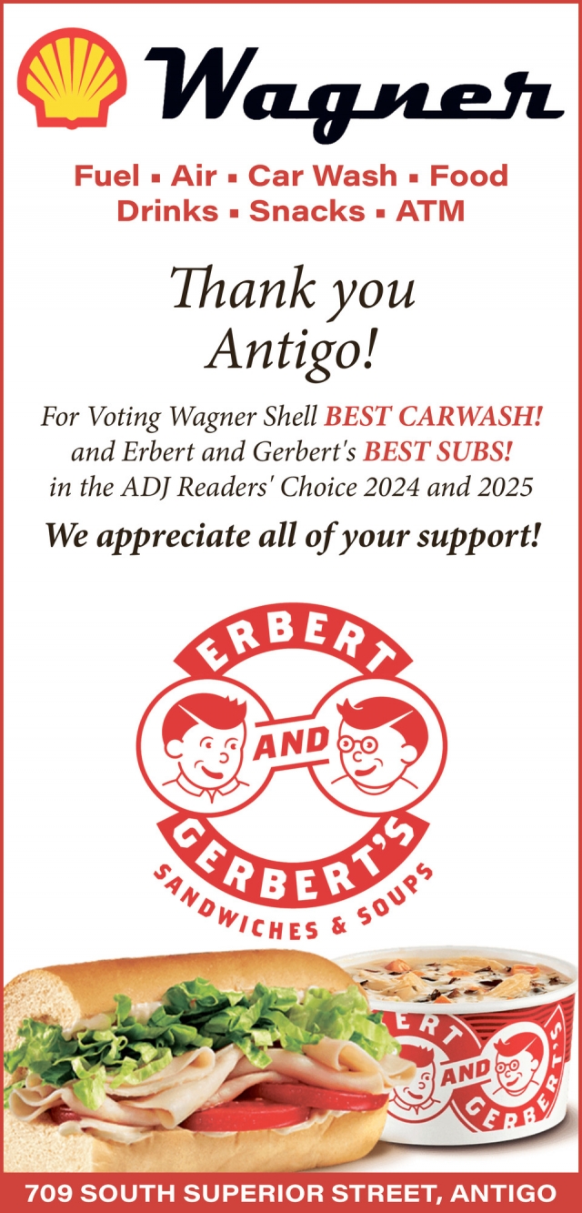 We Appreciate All of Your Support!, Erbert and Gerbert's Sandwich Shop - Antigo, Antigo, WI