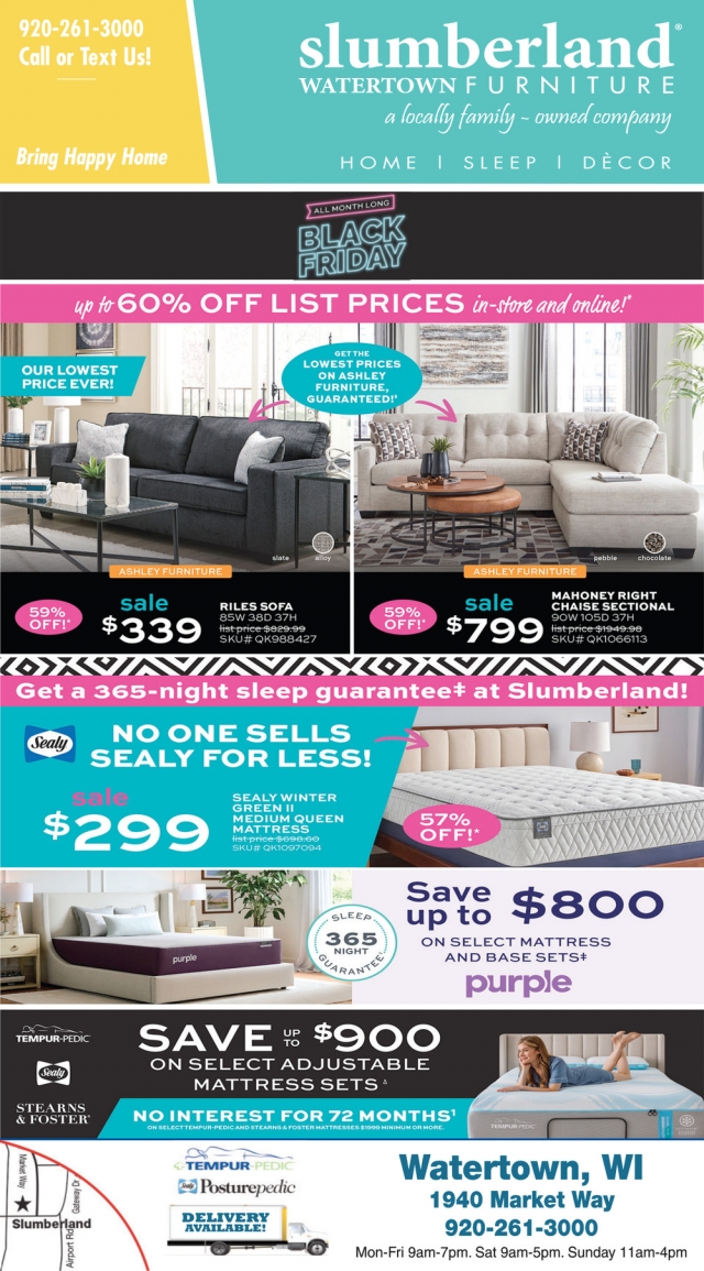 Black Friday Sale, Slumberland Furniture - Watertown, Watertown, WI