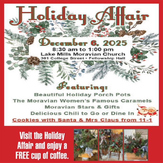 Holiday Affair, Lake Mills Moravian Church, Lake Mills, WI